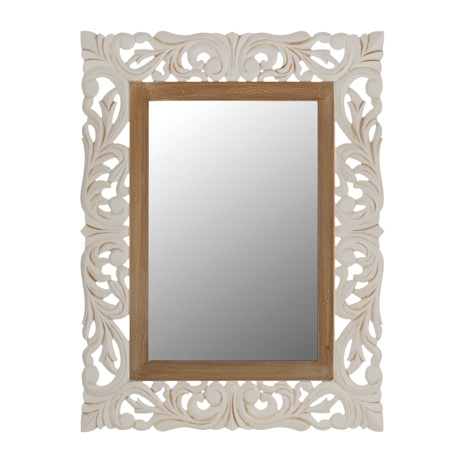 Mirror Priamo cream/brown patina 60x80