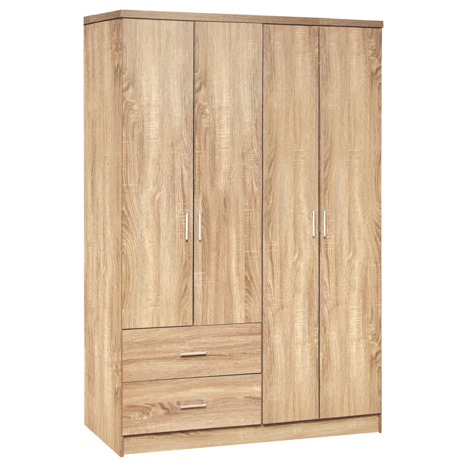 Гардеробер 4 врати со 2 фиоки Sonama 120x42x181