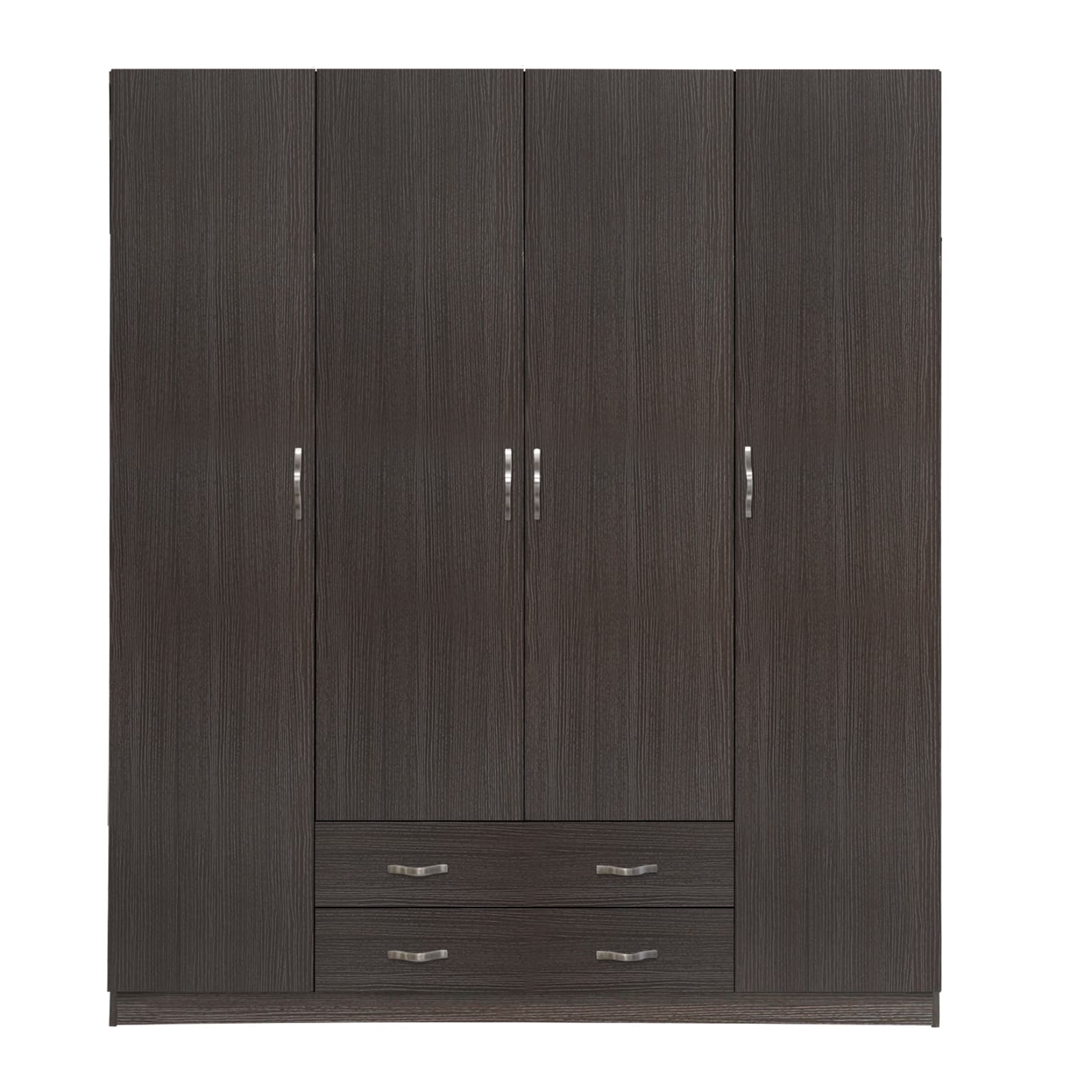 Гардеробер 4 врати со 2 фиоки 200x55.5x180Η Zebrano