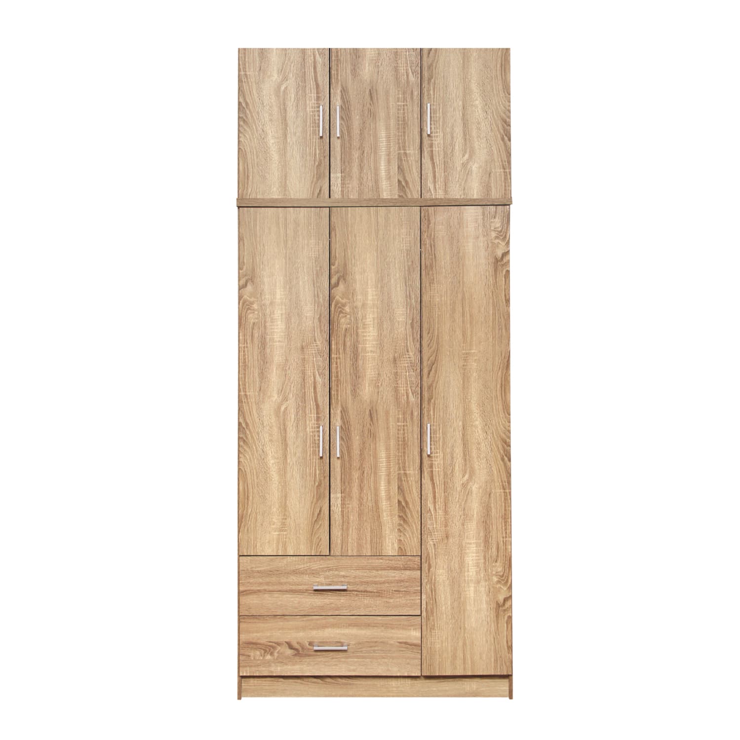 Гардеробер 3 врати со Лофт и 2 фиоки Сонама 90x42x241