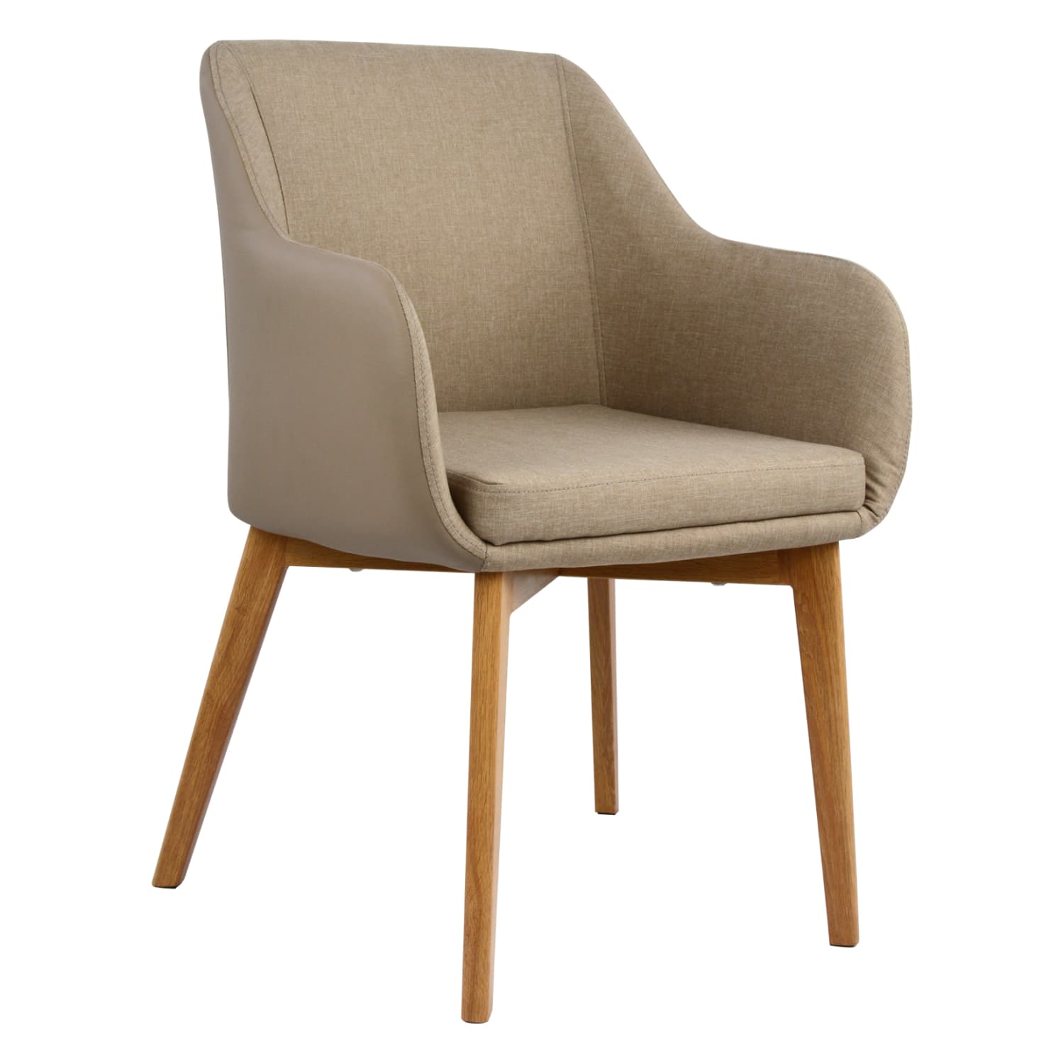 Armchair Bristol with beige color and beige PU 57x59x86Υ