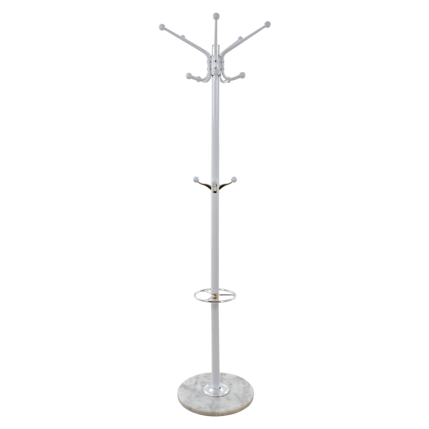 Hat/Coat Stand Metallic rotating white with marble ''37x170 cm