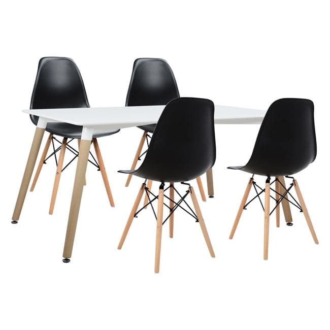 Set Dining Table 5 pieces with Table Minimal & chair Twist 120x80x73 cm
