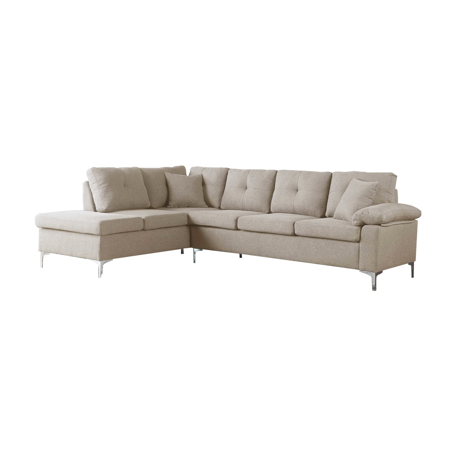 Corner left Sofa Beige 260x195x95Hcm