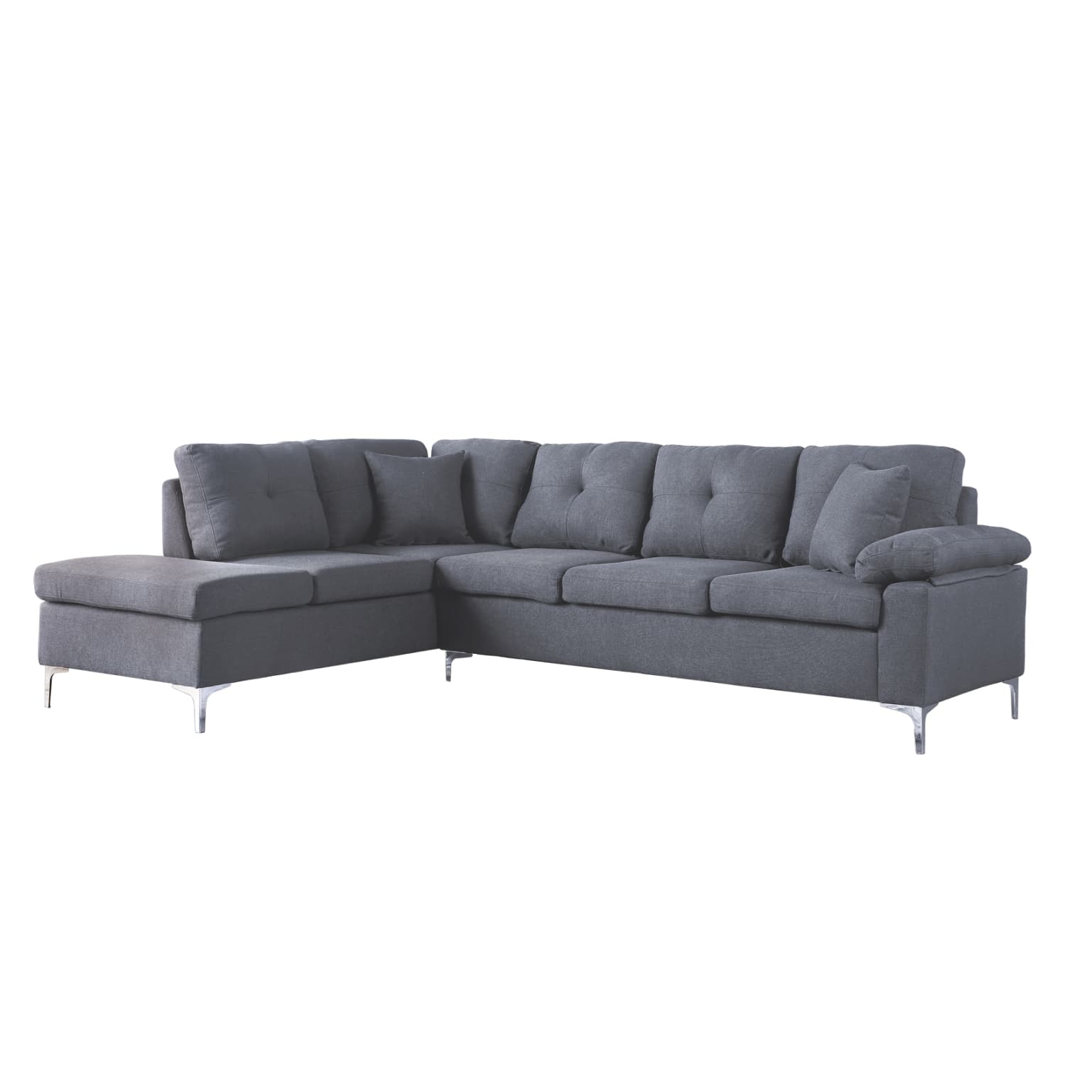 Left Corner Sofa 282x197x90H cm Grey