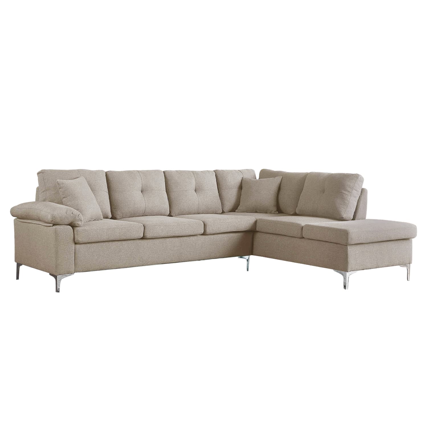 Corner right Sofa Beige 260x195x95Hcm