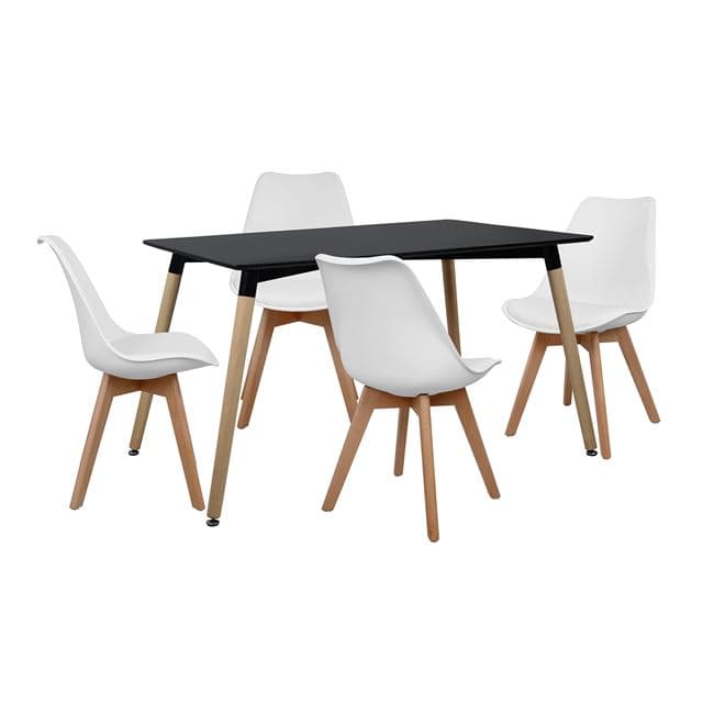 Set Dining Table 5 pieces with Table and 4 chairs 120x80x73 cm