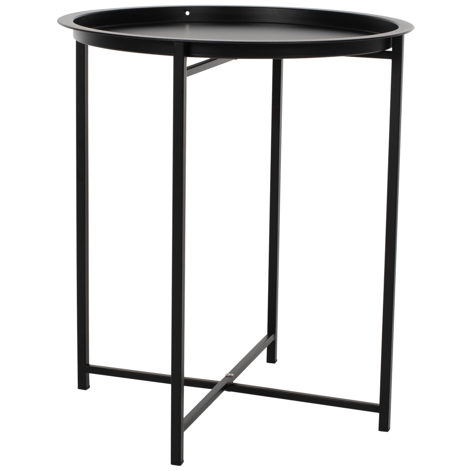 Table Foldable Metallic Black 45cm
