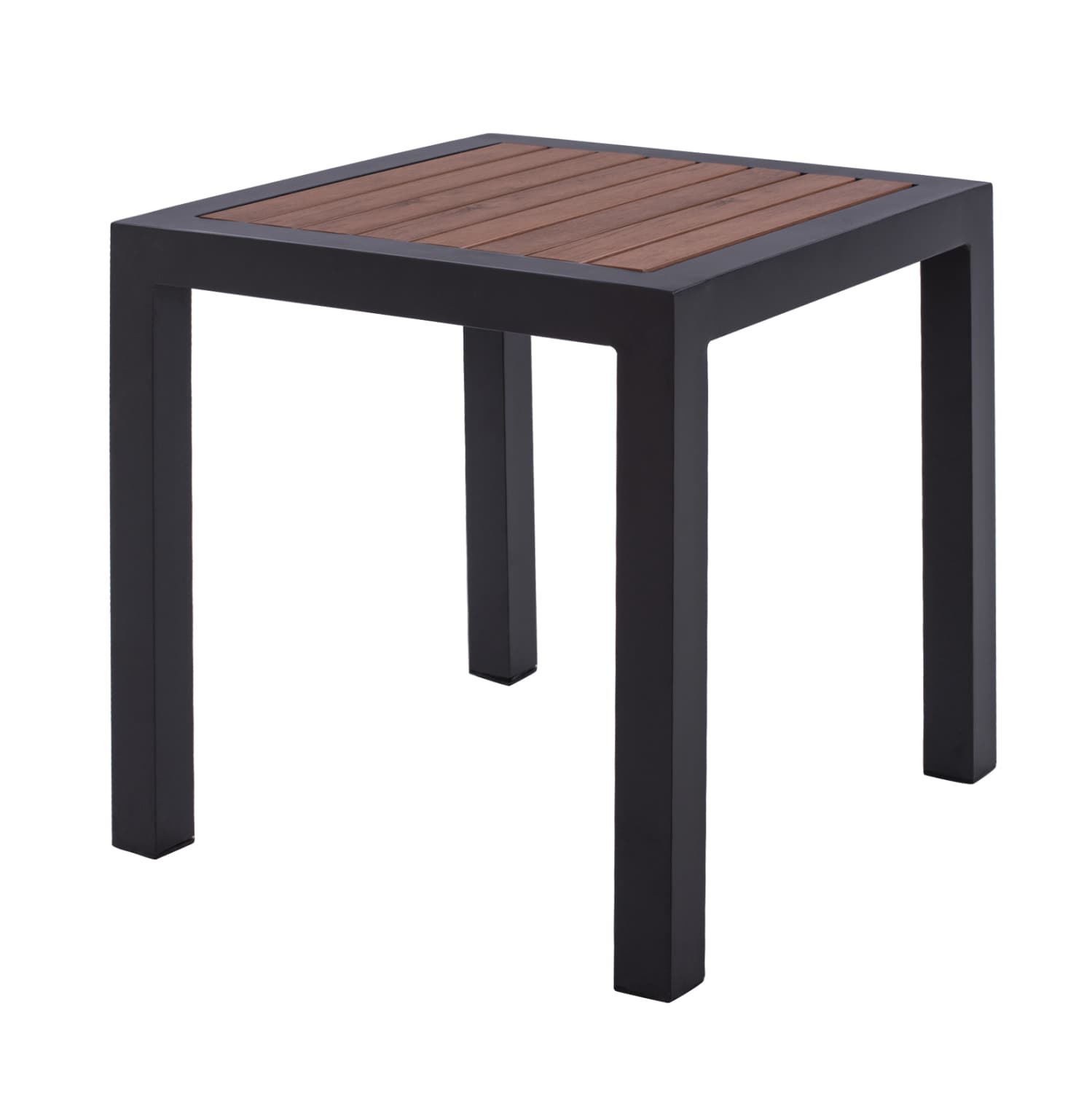Aluminum Coffee Table SABRA Grey with Polywood 45Χ45Χ45,5H