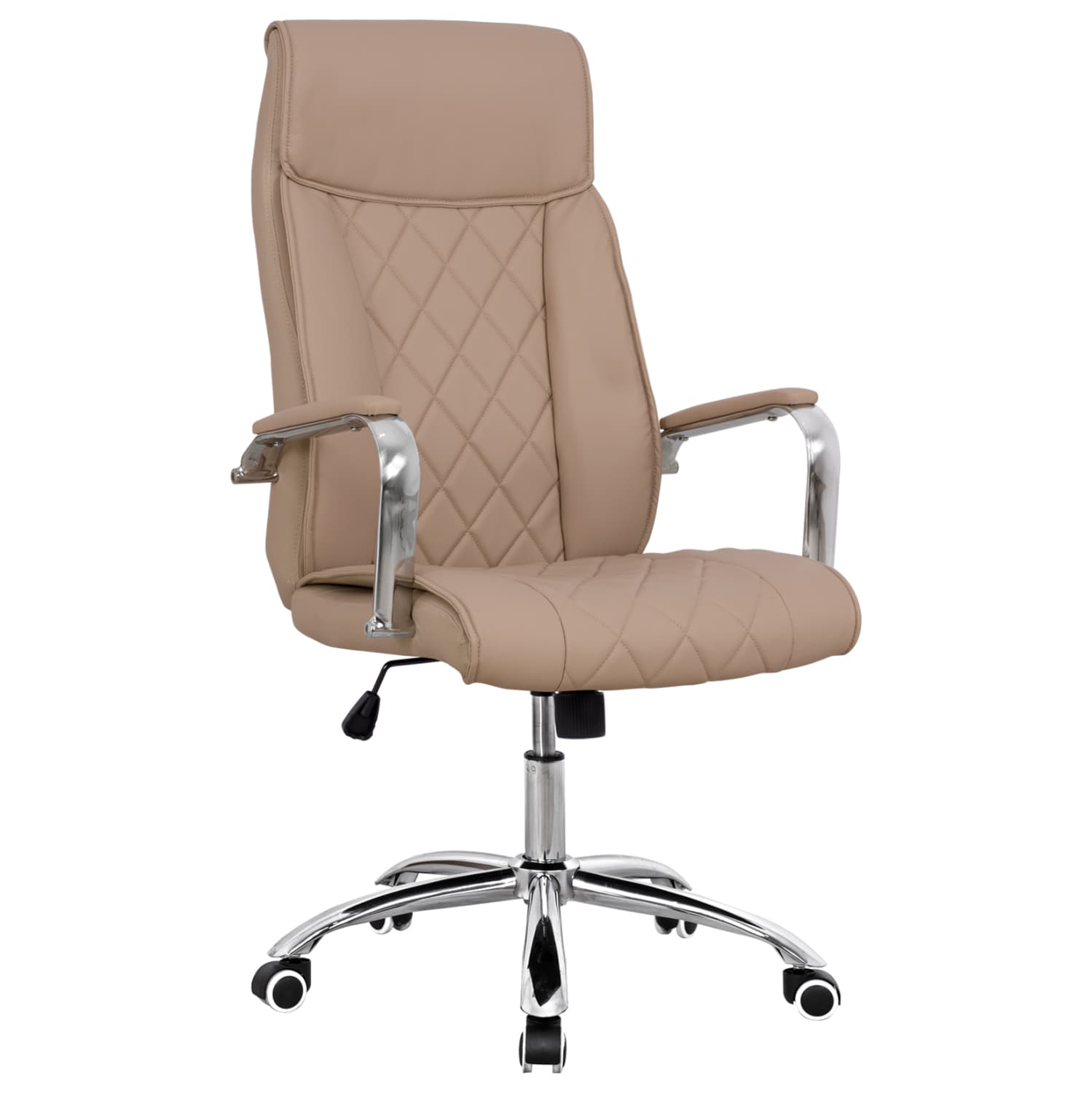 MANAGER'S OFFICE CHAIR SHAILA PU LEATHER IN CREAM COLOR 64x68x116-123Ηcm