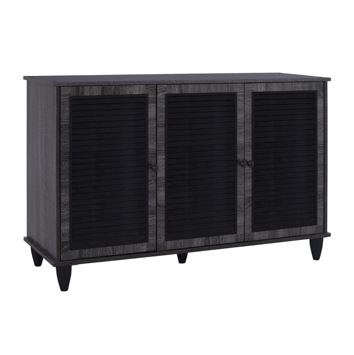 Шкаф за чевли од дрво 3 врати сива боја 112x30x68,5H cm