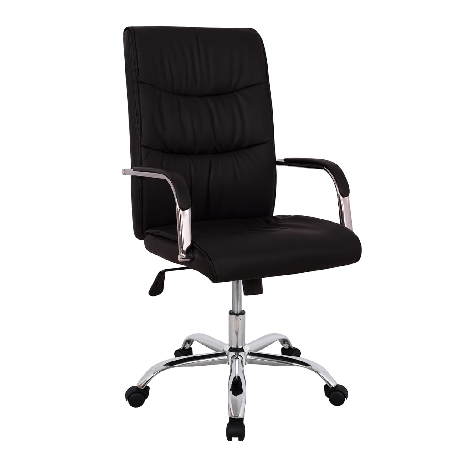 Manager's office chair black with chromed base 55,5x65x111 cm.