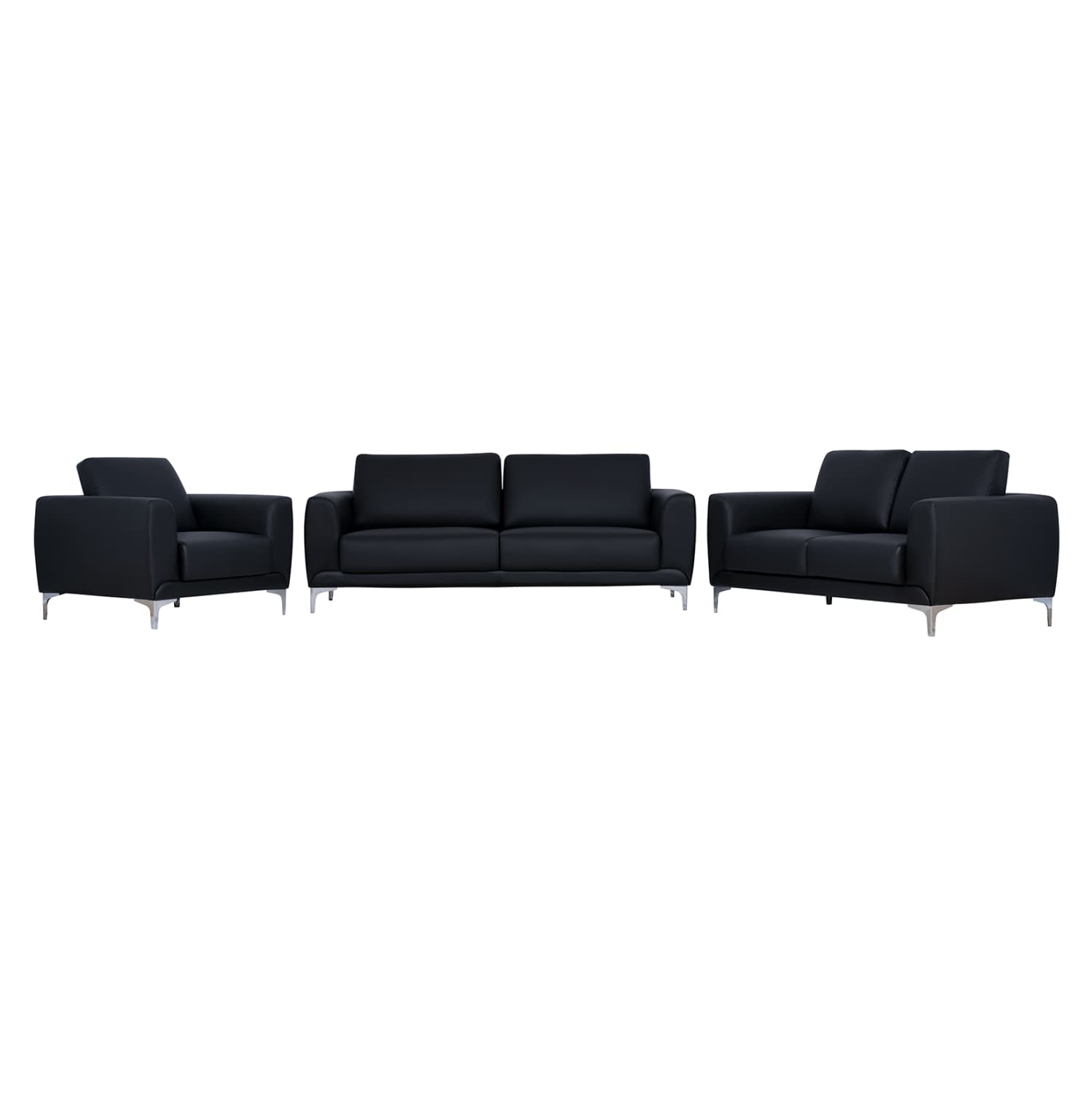Set sofa 3 pieces Kenzie with Black PU
