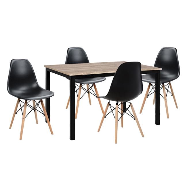 Set Dining Table 5 pieces Table & 4 Chairs Twist 110x70x76 cm