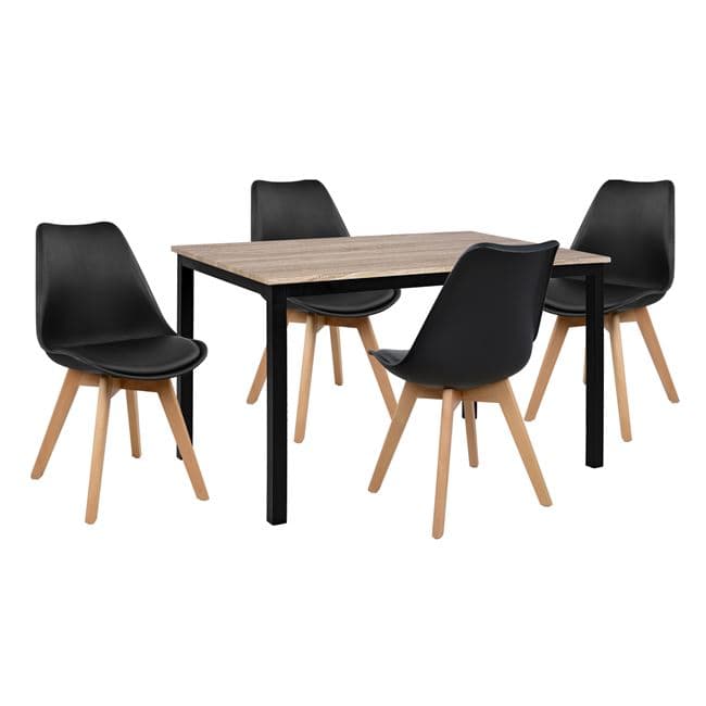 Set Dining Table 5 pieces Table 110x70x76 cm & 4 chairs Vegas