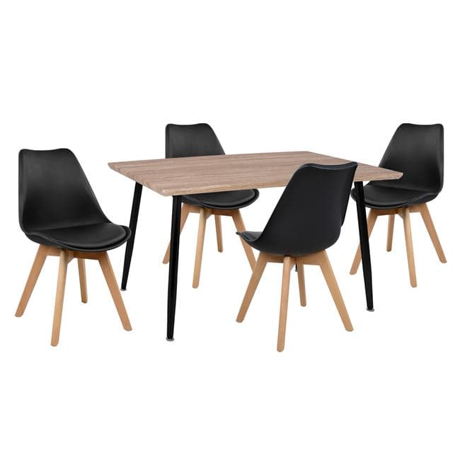 Set Dining Table 5 pieces Table 120x70x76,5 cm & Chairs Vegas