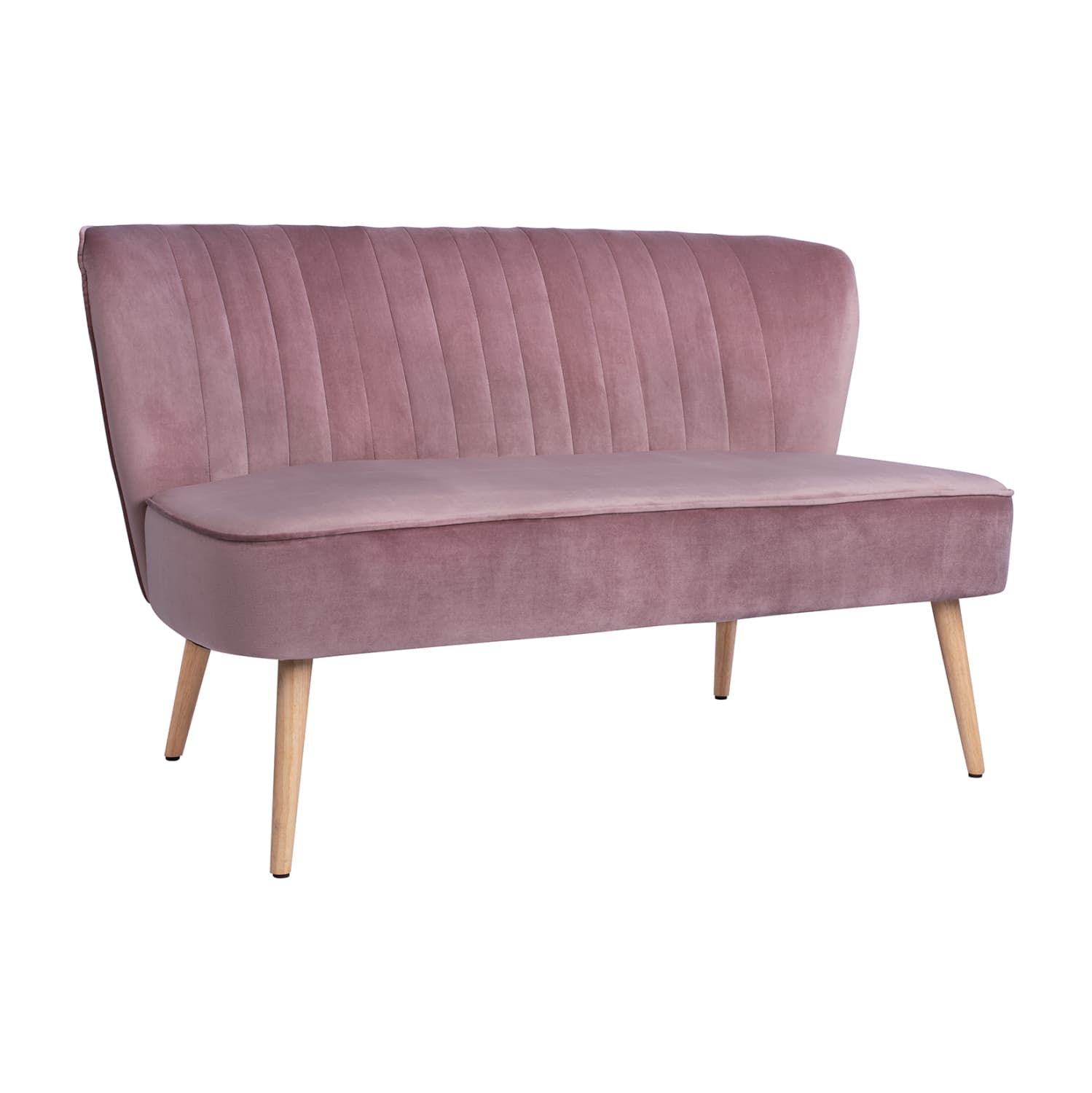 SOFA ANDY IN DUSTY PINK VELVET 128x70x77Y cm.