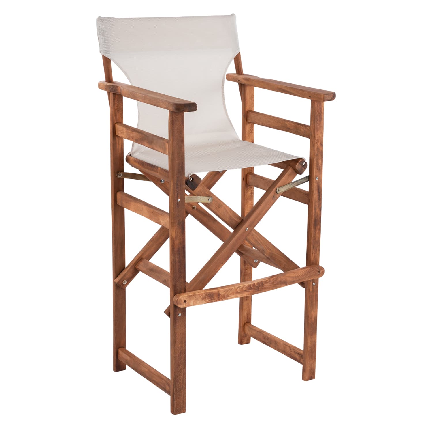 Stool Bar Director's Walnut with pillow pvc cream