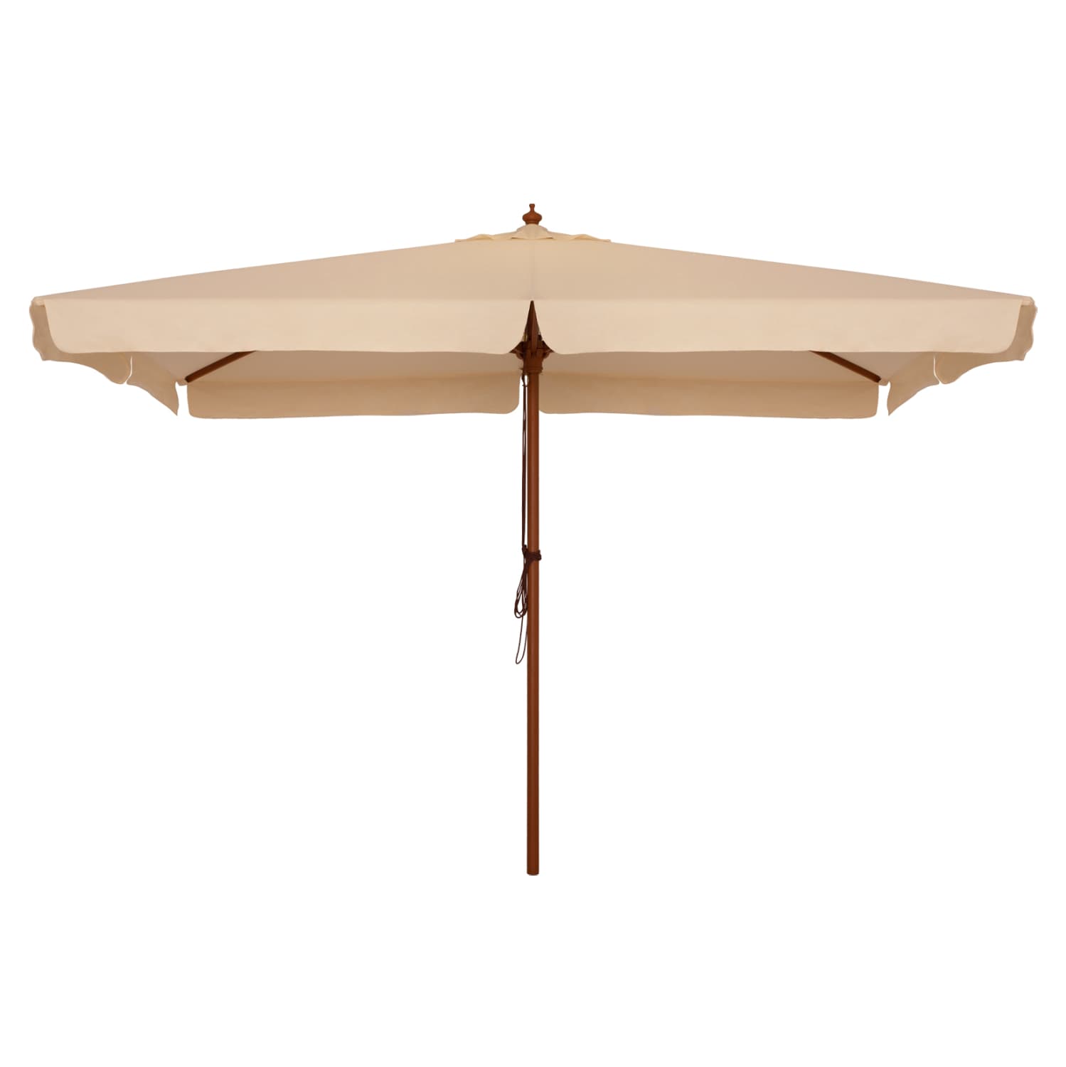 Professional umbrella 4x4m with wooden frame Beige