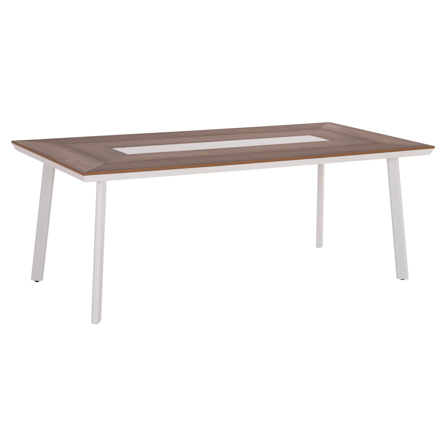 ALUMINUM DINING TABLE TABER WHITE COLOR WITH POLYWOOD TOP 200x100x75Hcm.