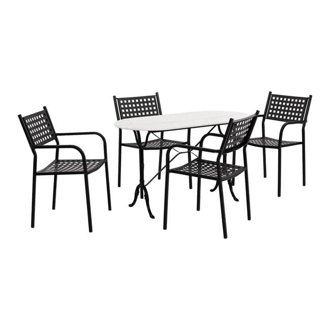 Set 5 pieces Outdoor Space with marble table