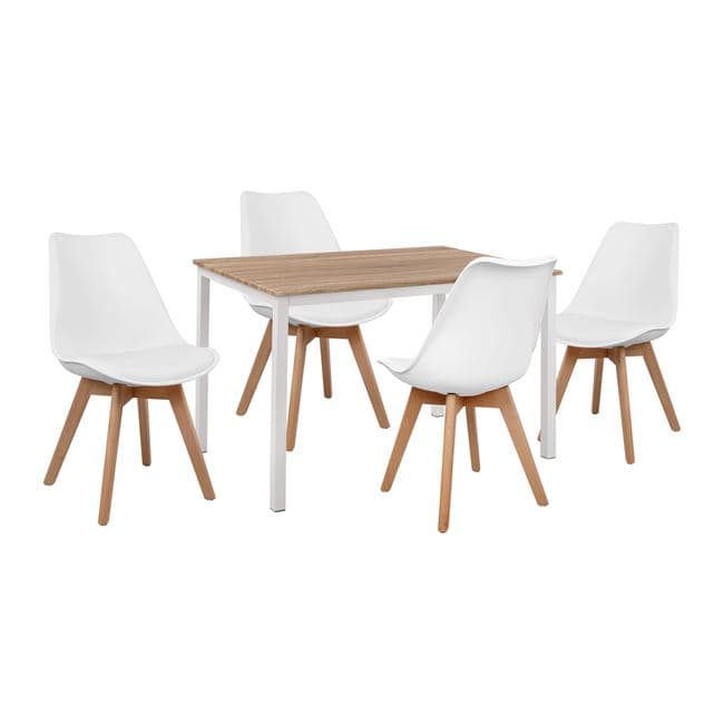 Set 5 pieces Table 110x70x76 Sonama and chairs Vegas White seat