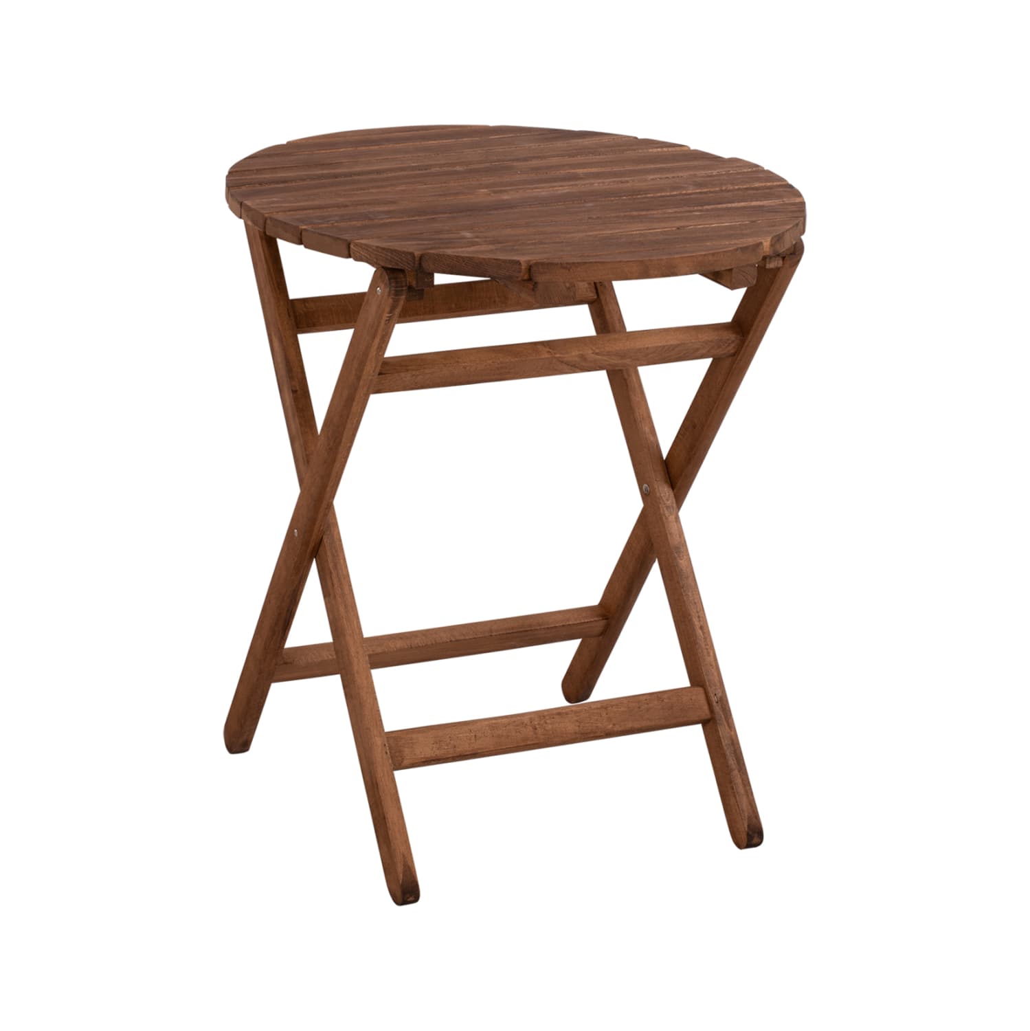 Director's Chair Limnos Round 70cm solid oak wood Walnut
