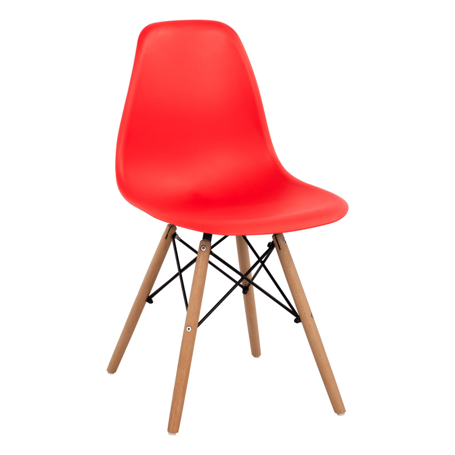 Стол со дрвени нозе и седиште Twist PP Red 46x50x82 cm