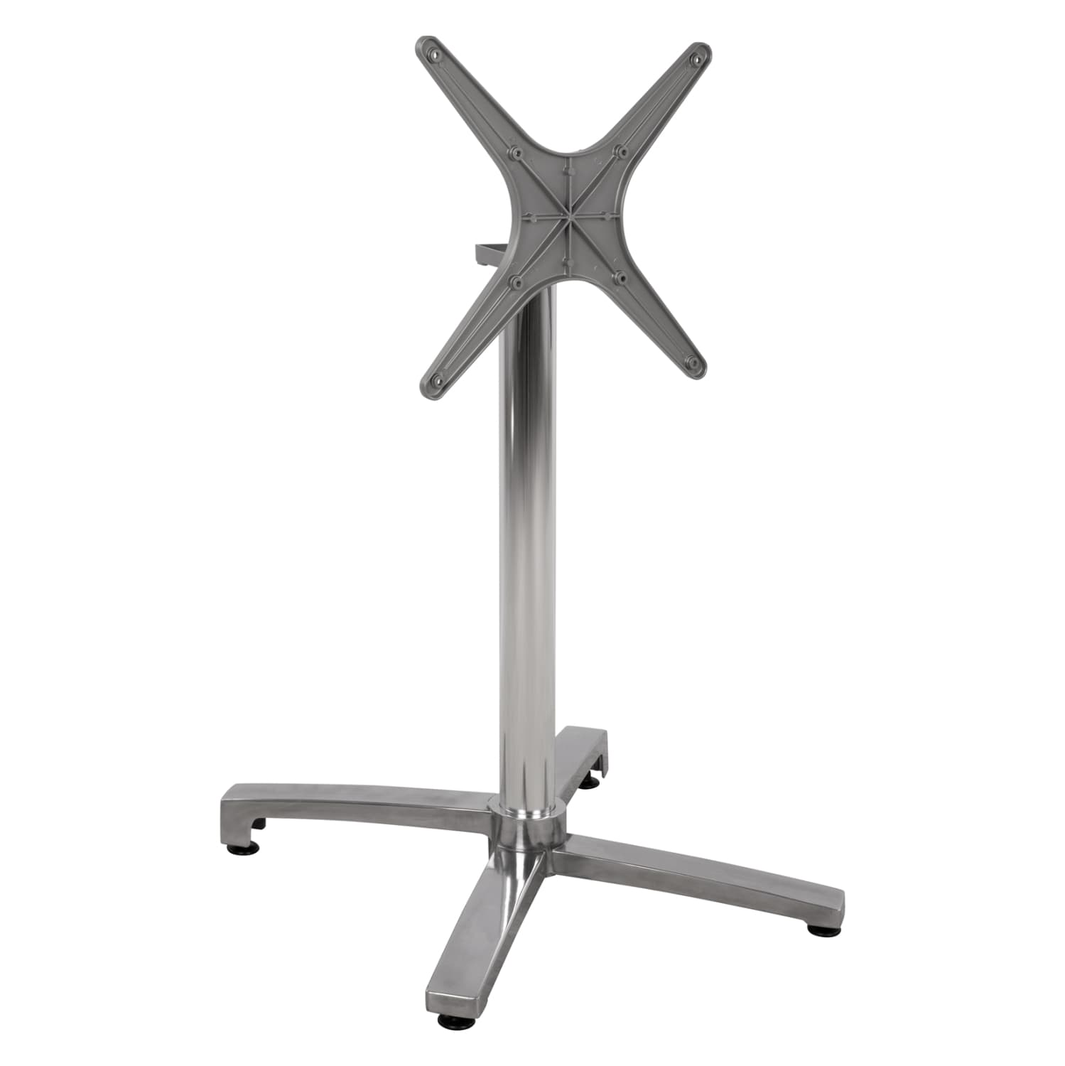 Aluminum base folding chromed 69x69x73cm with cross 48x48