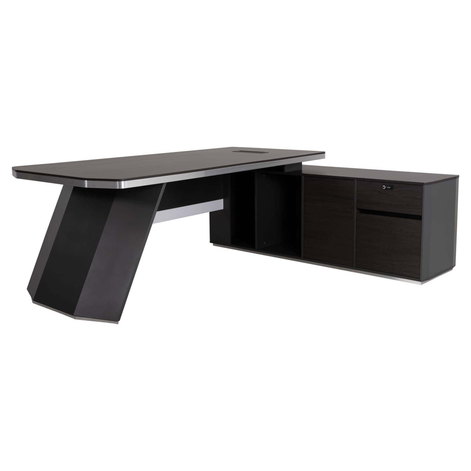 Професионален офис десен агол Rosewood 220x180x76Ηcm