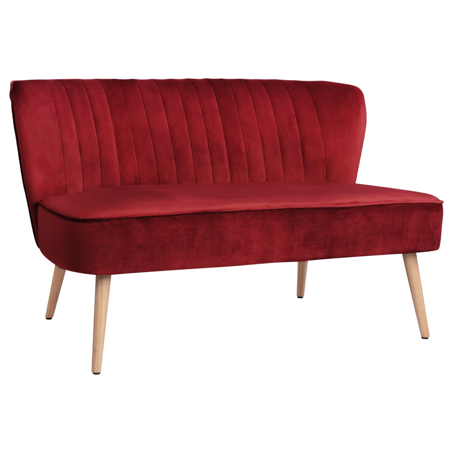 Velvet 2seater sofa Andy in red color 128x70x77 cm.