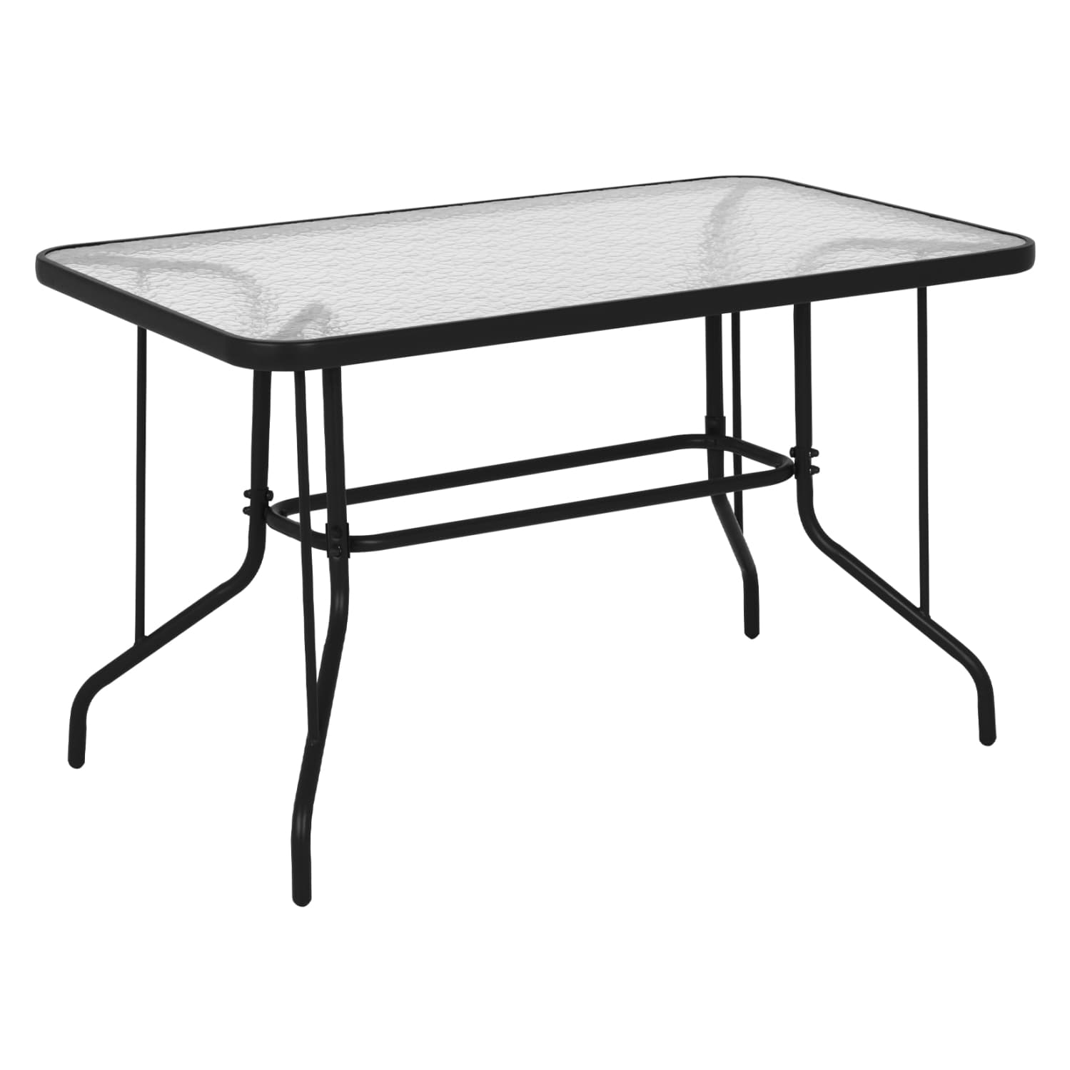 OUTDOOR METALLIC TABLE ADAM GREY WITH REINFORCED GLASS TOP 120Χ70Χ71Hcm.