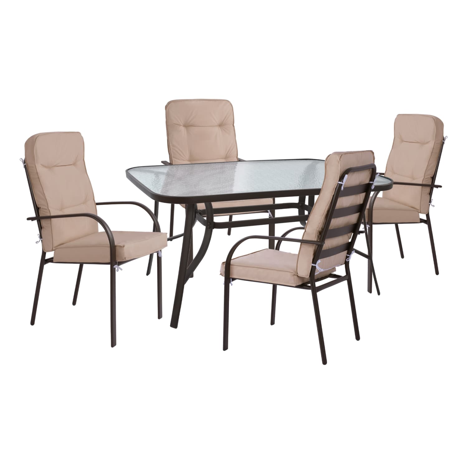 OUTDOOR DINING SET 5PCS ENDIKA METALLIC 5PCS BROWN-BEIGE