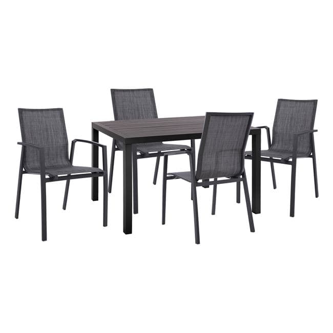 Set 5pieces aluminum Armchair & aluminum chairs grey
