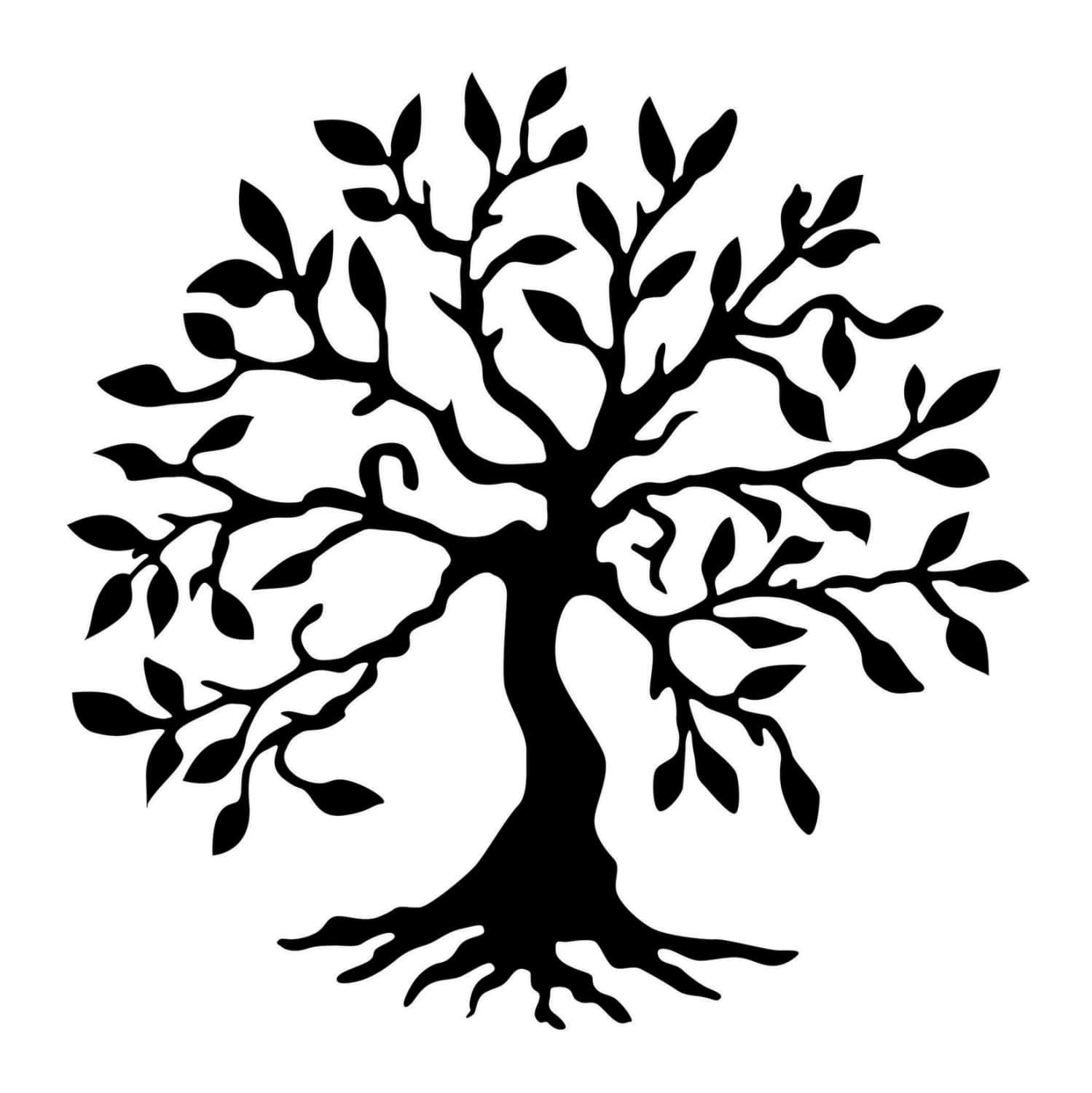 100% METALLIC WALL DECORATION WITH BLACK TREE 60x60 cm.