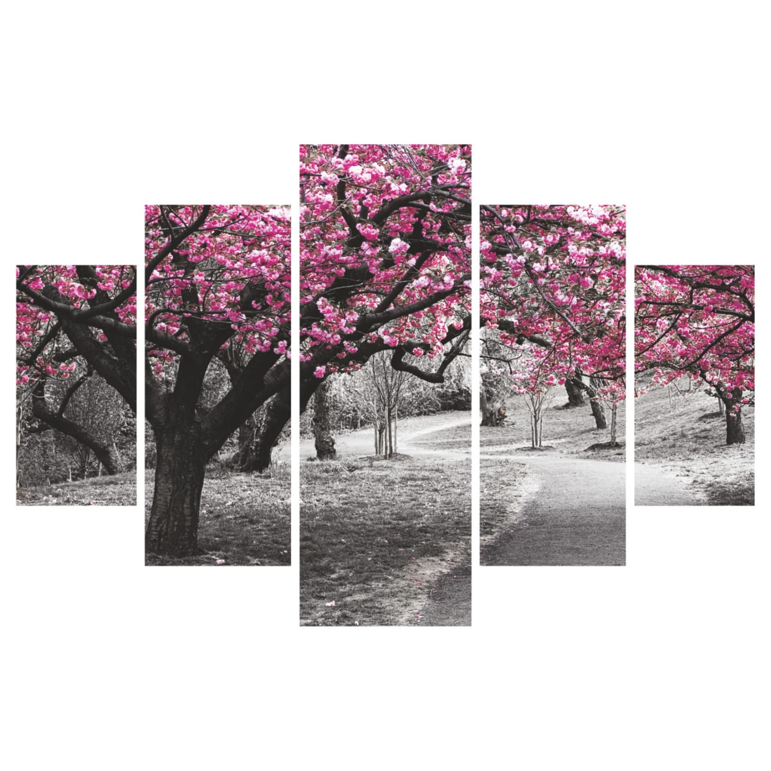 5 PCS MDF PAINTING BLOOMING TREE 82Χ56x3