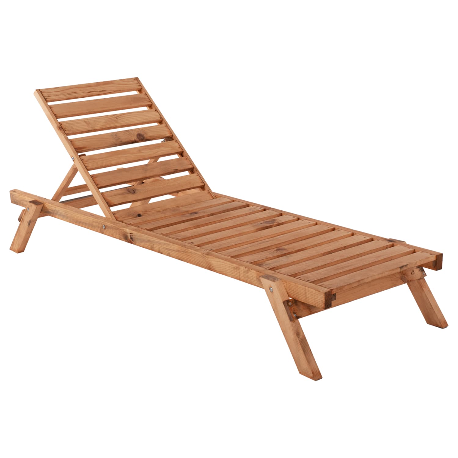 PROFESSIONAL SUNBED FIR WOOD IN NATURAL SHADE 65.5x196x29-84H cm.