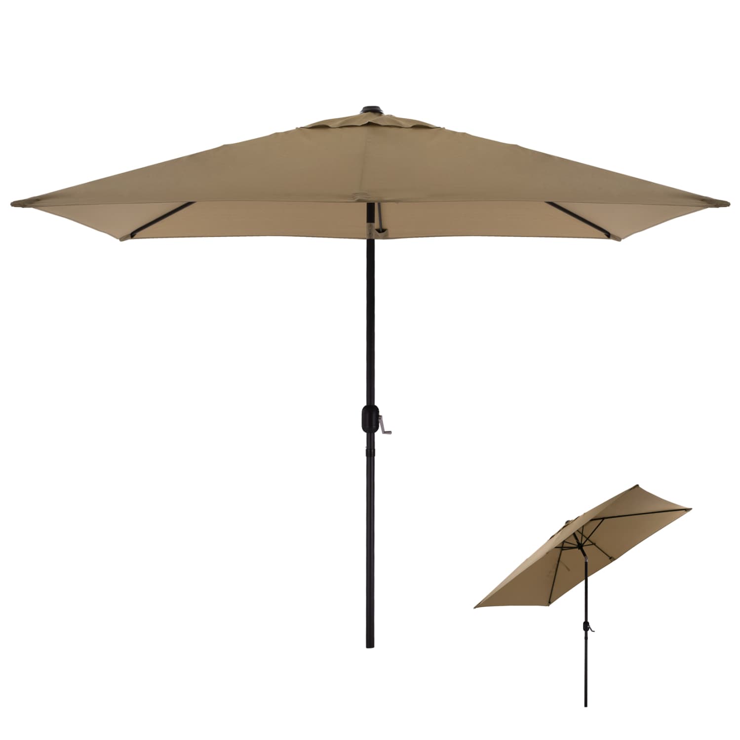 ALUMINUM UMBRELLA RECTANGULAR TAUPE 262x170x253 cm.
