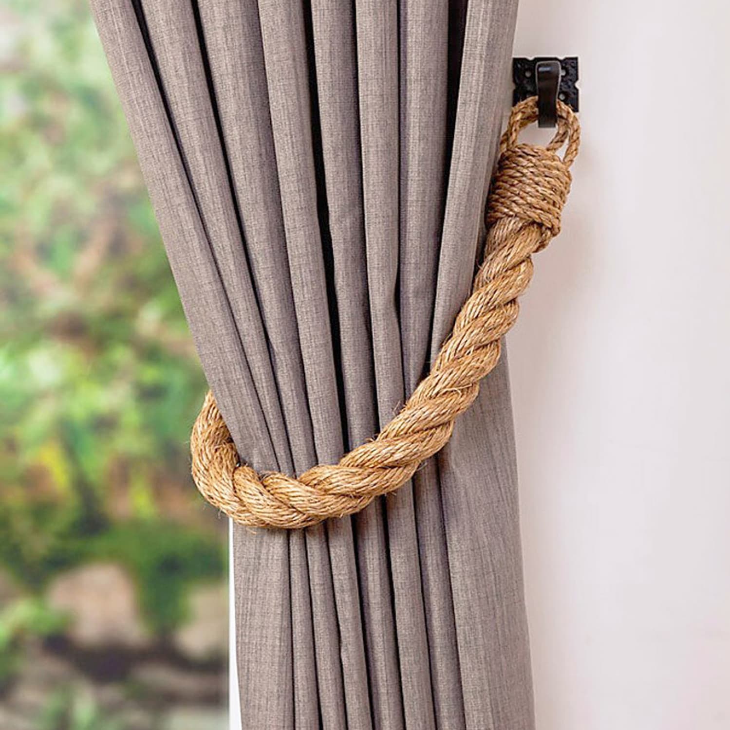 CURTAIN TIEBACK 100% BEIGE ROPE 60x2x2 cm.