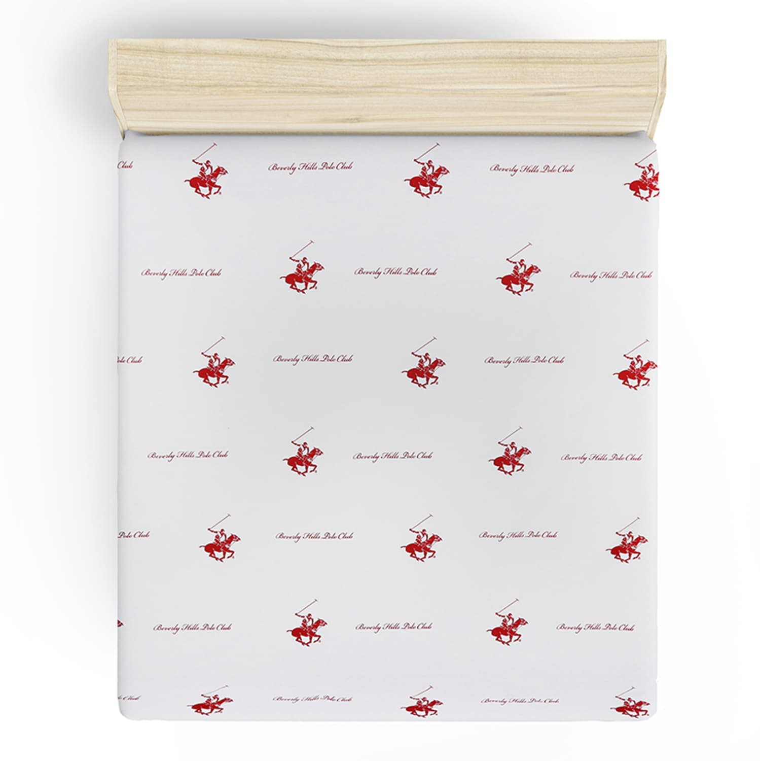 FLAT SHEET BEVERLY HILLS POLO CLUB WHITE RED 180x240 cm. 176BHP1103