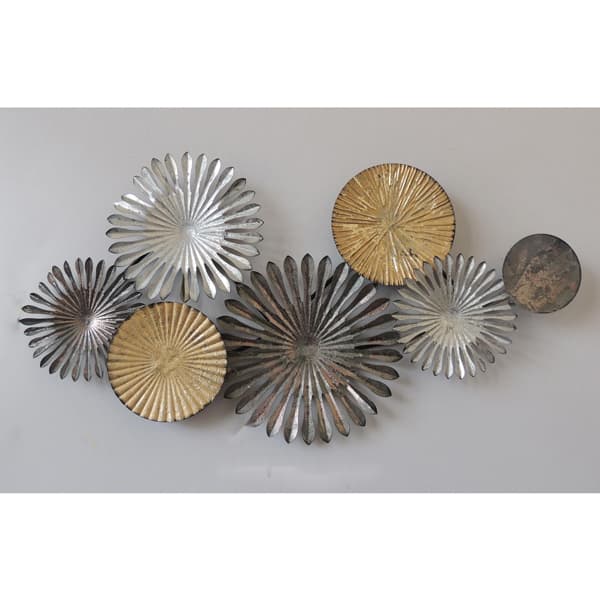 METAL WALL DECORATION SILVER GOLD 88Χ5Χ45 cm.
