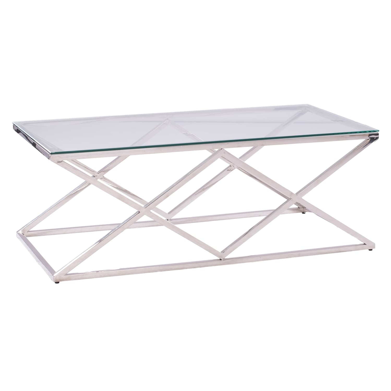 МАСА ЗА КАФЕ HOLLAND СО СТАКЛО И ХРОМИРАНА ОСНОВА 120X60Χ45 EK.