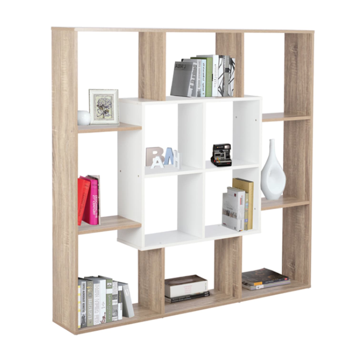 ПОЛИЦА ЗА КНИГИ BRODY 136X22X136 БЕЛА