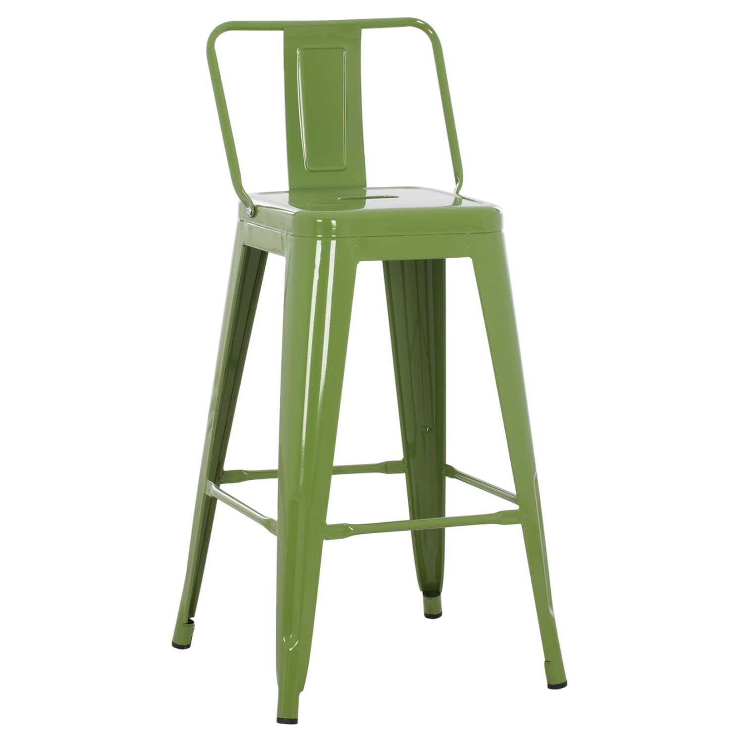 ТАБУРЕ СРЕДНА ВИСИНА МЕТАЛИЧНО MELITA ВО LIGHT OLIVE GREEN 42x42x98 cm.