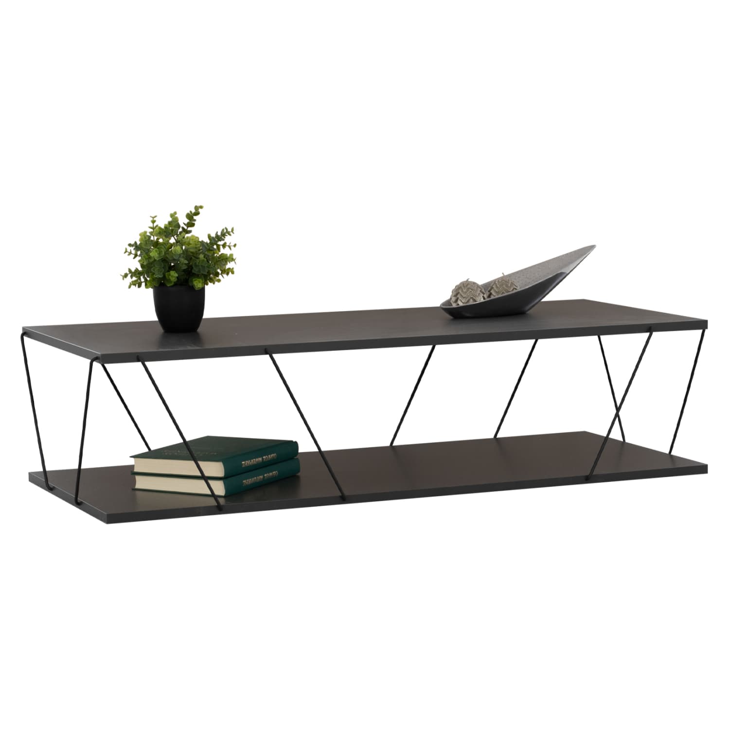 МАСА ЗА КАФЕ TRENTON ВО CHARCOAL GREY&BLACK 120Χ50Χ30H