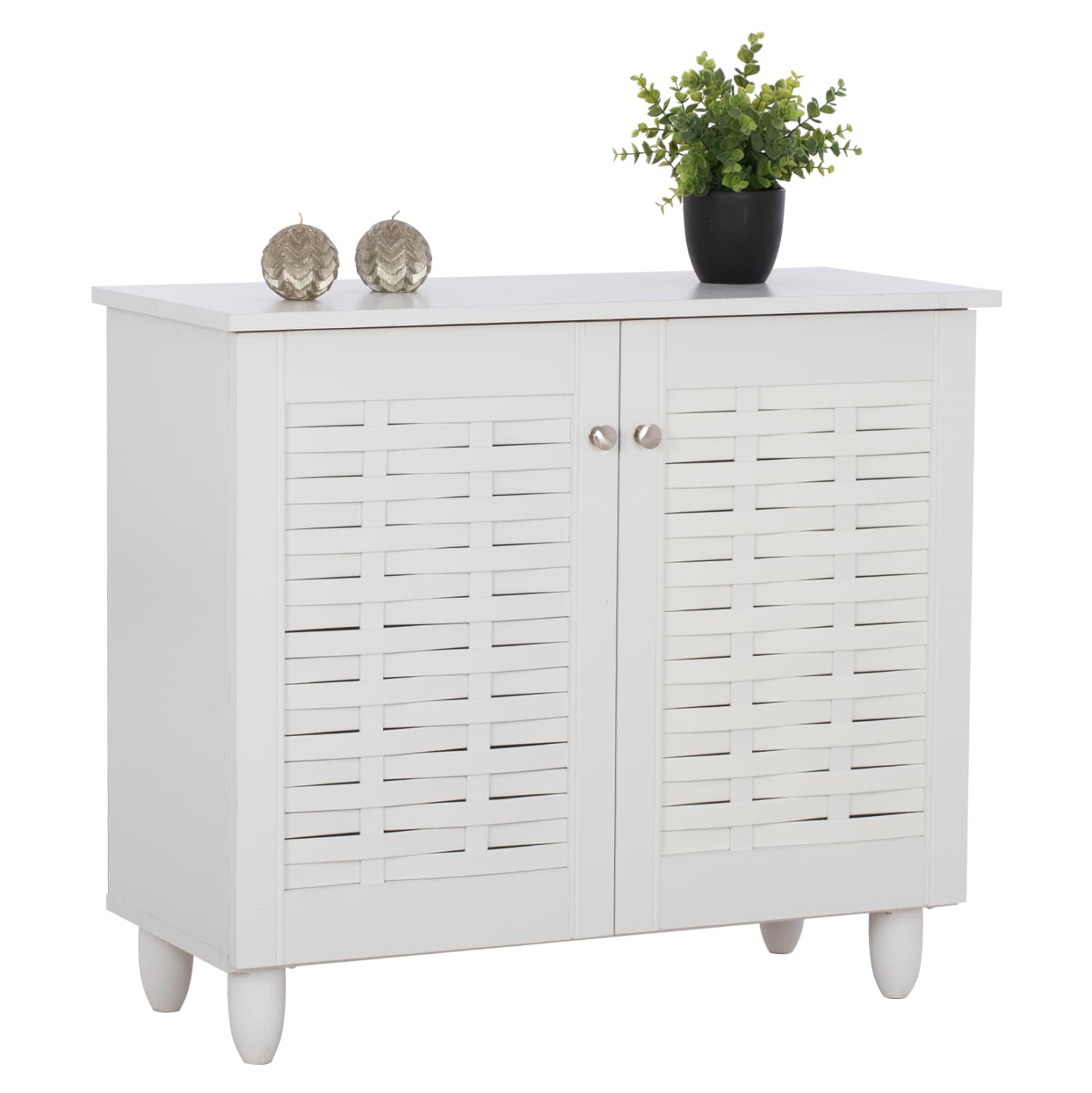 SHOE CABINET CASSIOPE MELAMINE WHITE WITH LEGS 77Χ34Χ67.5Hcm.