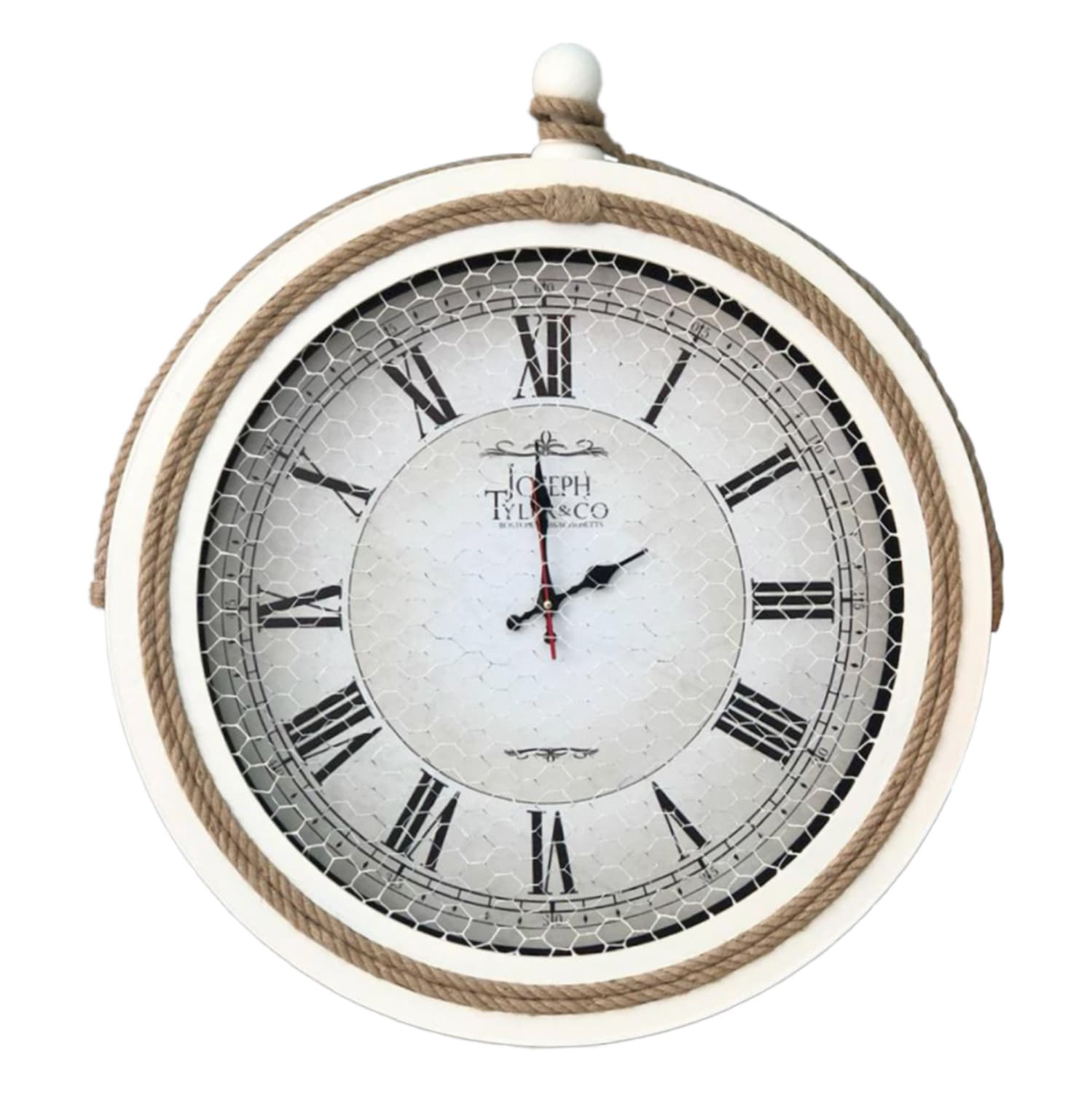 WALL CLOCK WHITE METAL WITH ROPE D50 cm.