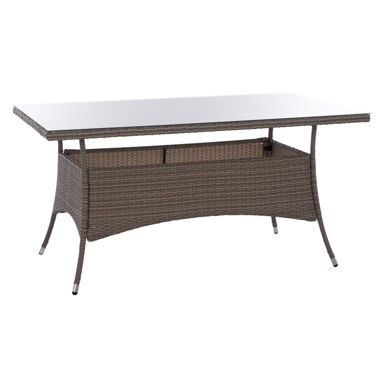 МАСА МЕТАЛНА MINSK RATTAN СИВА 150x90x75Υ cm