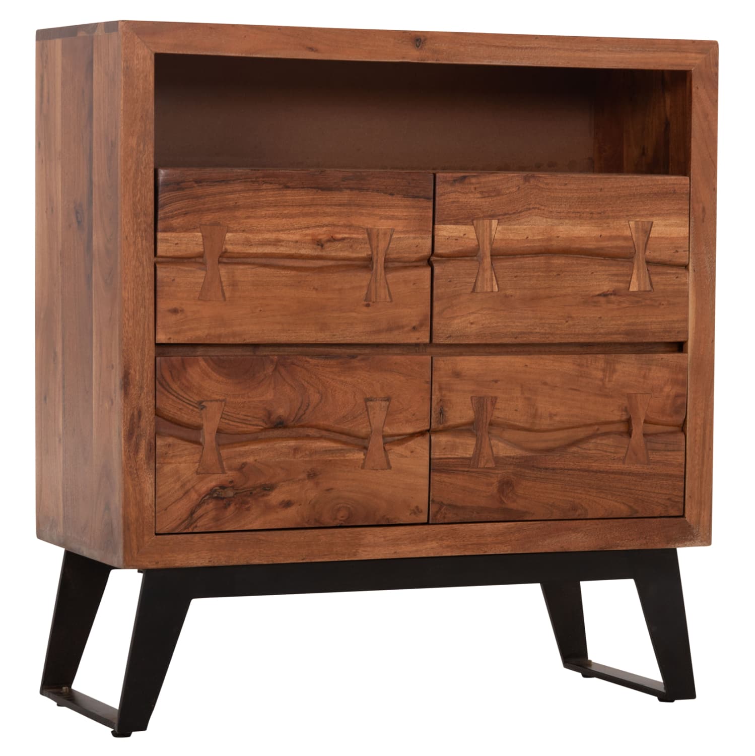 Фиока Fansi 3 Drawer од масивно акациско дрво 80Χ35Χ86