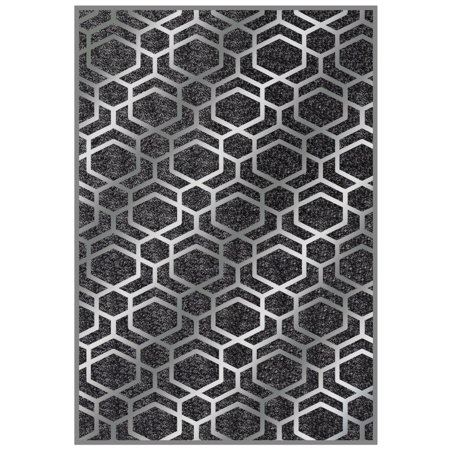 JOSIANE 160X230cm, grey-silver with fringes